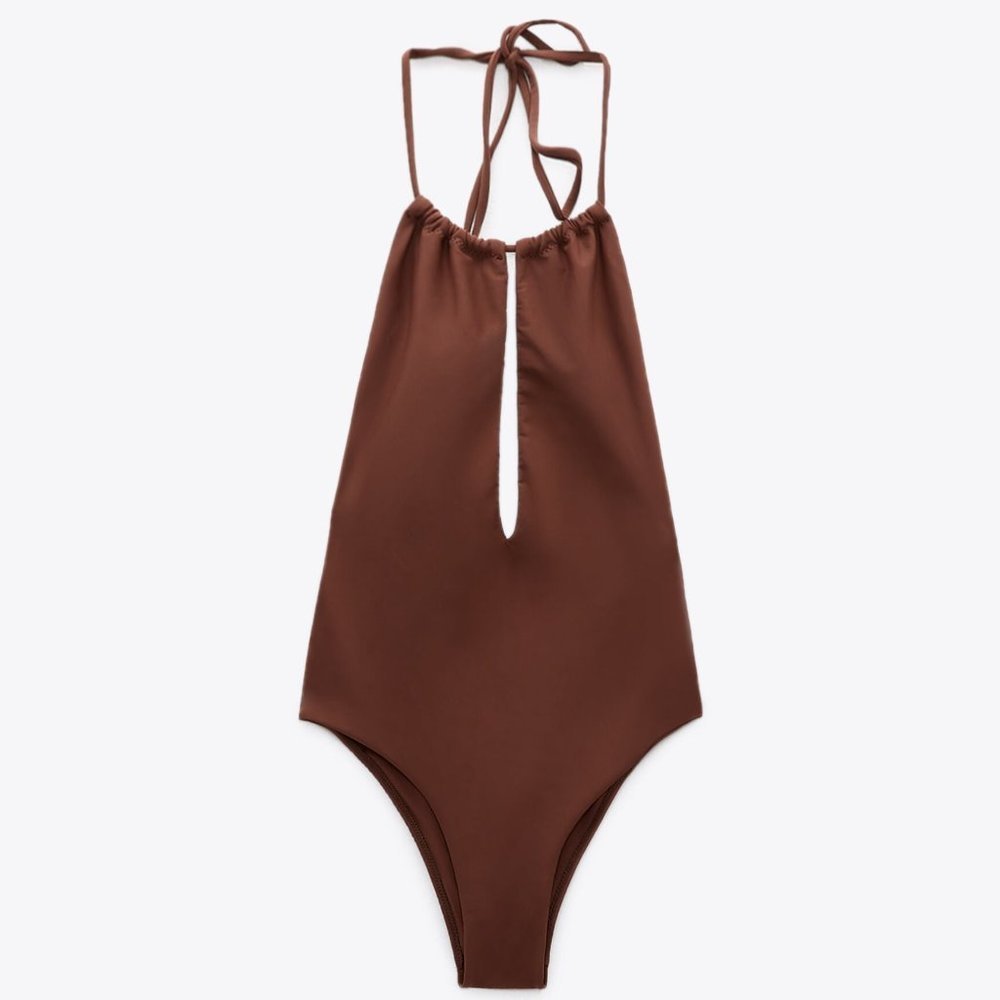 ZARA CUT OUT HAULTER SWIMSUIT